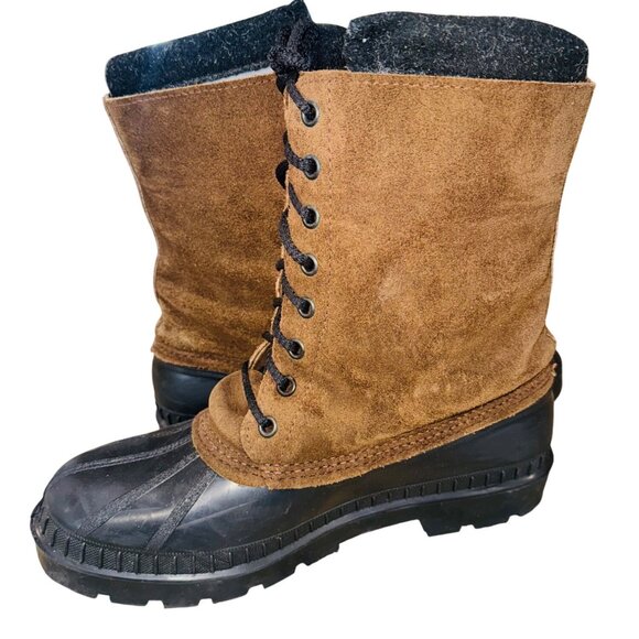 Kamik Heavy Duty Mens Waterproof Shearling Brown Black Winter Snow Duck Boots - Picture 9 of 12